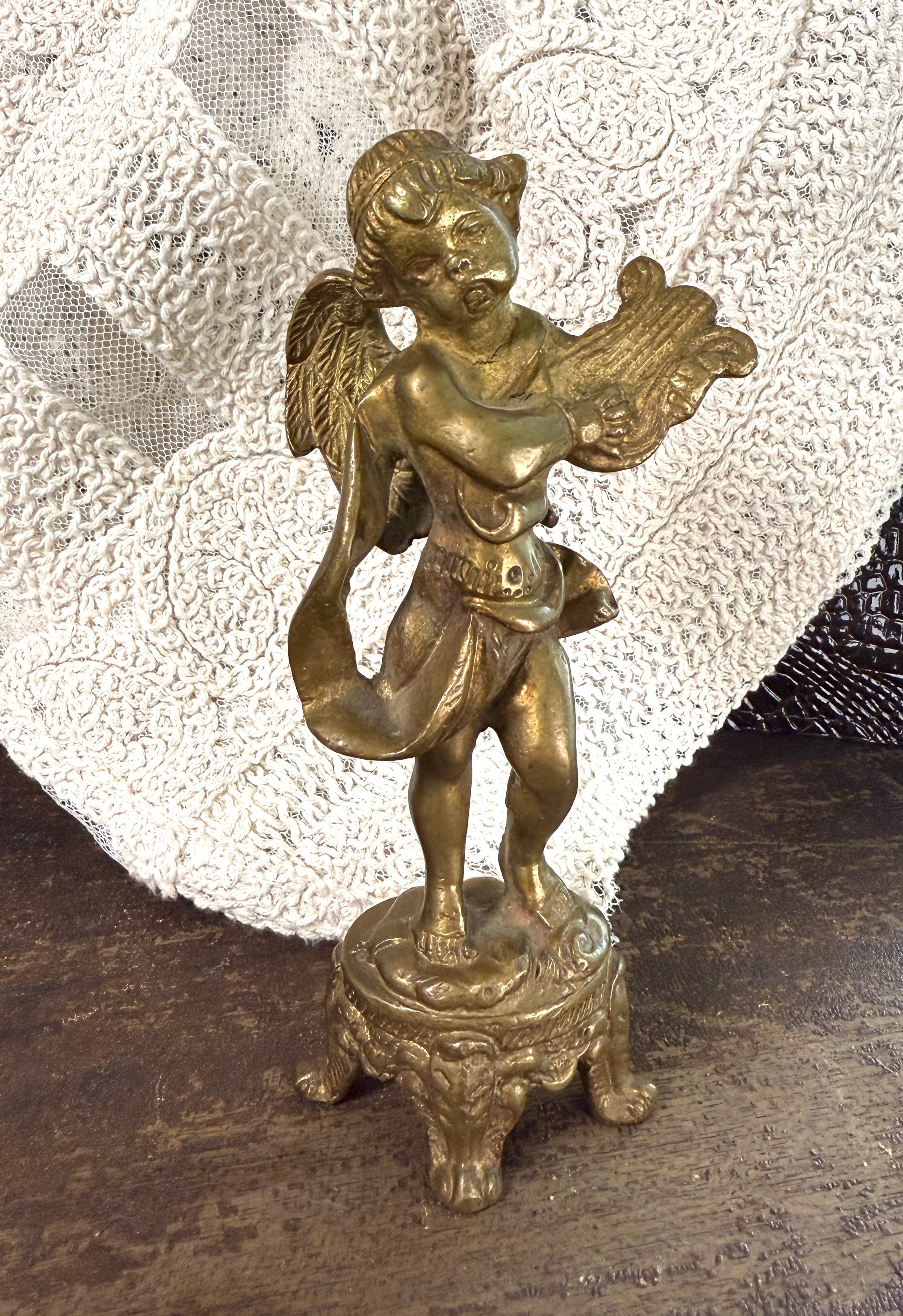 Vintage brass cherub